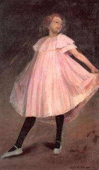 William James Glackens : Dancer in a pink dress